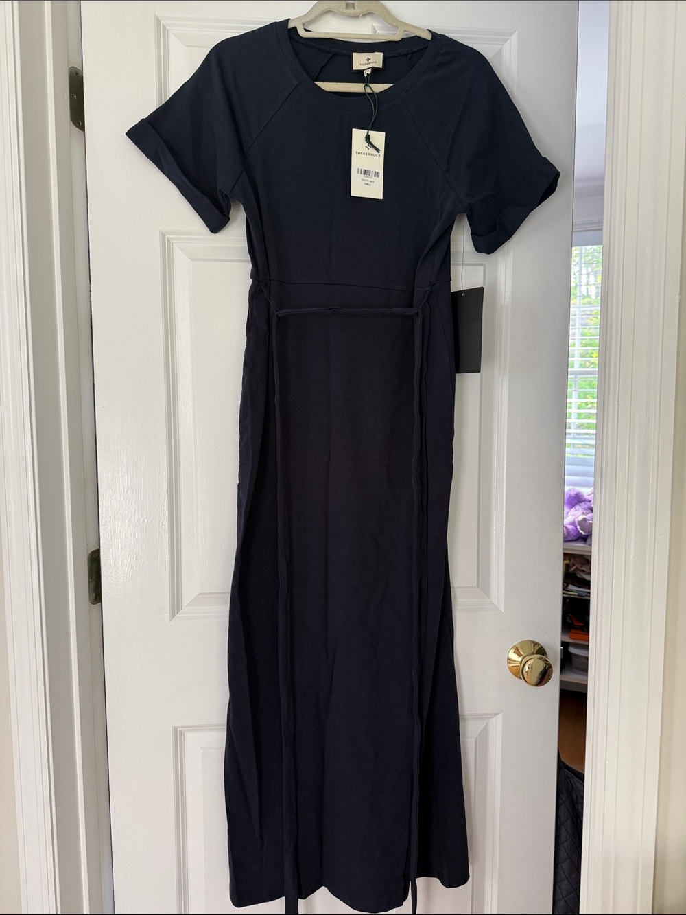 NWT Tuckernuck Women's Navy Short-Sleeve Maxi Dress, size XS